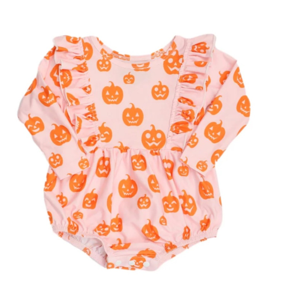 Be Girl Clothing pumpkintown bubble romper 6M